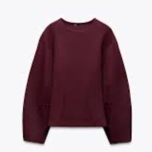 Nwt- zara- FITTED INTERLOCK SWEATSHIRT-Small